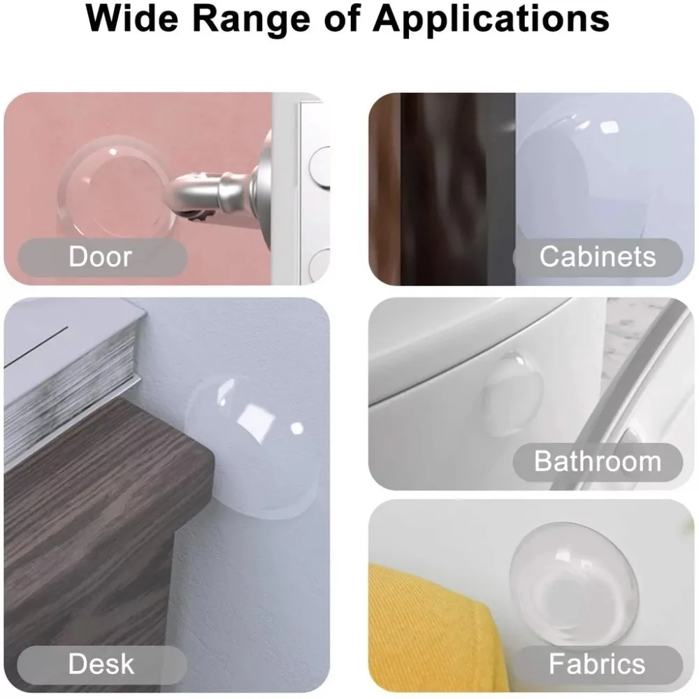 Silicone Door Stopper Wall Protectors Guards Self Adhesive Door Handle Cribs Bumper Stoppers Mute Stickers Furniture Pads image 4