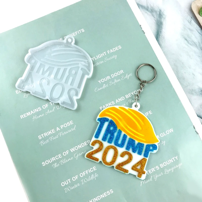 Shiny Glossy 2024 Symbol Ornament Silicone Epoxy Resin Mold DIY Keychain Pendant Jewelry for Valentine Gift Craft R3MC