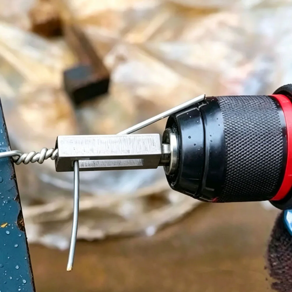 Hex Shank Wire Twister Drill Attachment Duty Drill Wire Twister Tool For 9 & 11 Fast Fence Wire Tying For Electric Drill