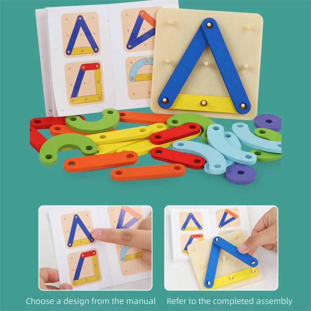 크리 에이 티브 나무 기하학 Pegboard 퍼즐 재미 있은 경량 몬테소리 게임 색상 인식 어린이 선물