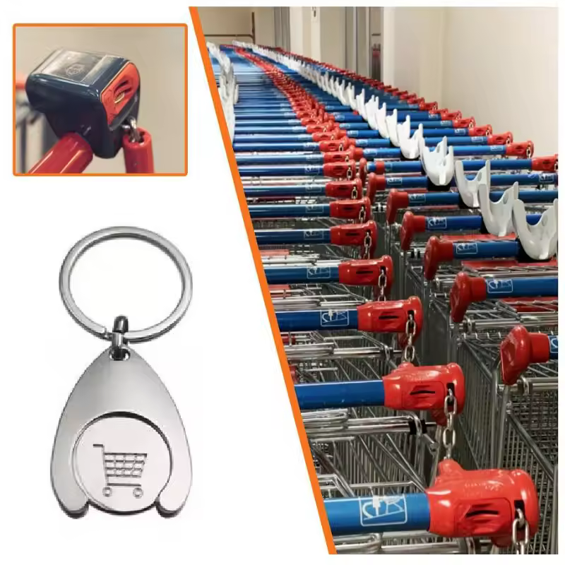 Europe Metal Shopping Тележка, вставка для монет, брелок, портативные тележки супермаркета, жетон, брелок, рекламный подарок