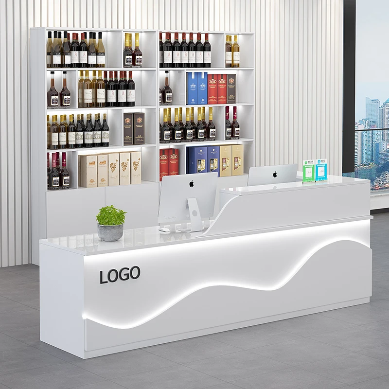 Minimalist Unique Bar Counter Cabinet Trendy Simple Beauty Modern Reception Desk European Designer Escritorio Hotel Furniture