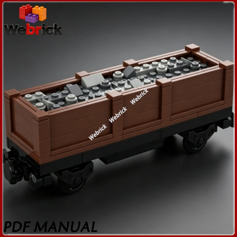 High Detail Open Top Rail Freight Car Building Blocks Open Wagon Train Model Small Particle Assembled Educational Home Decor Toy