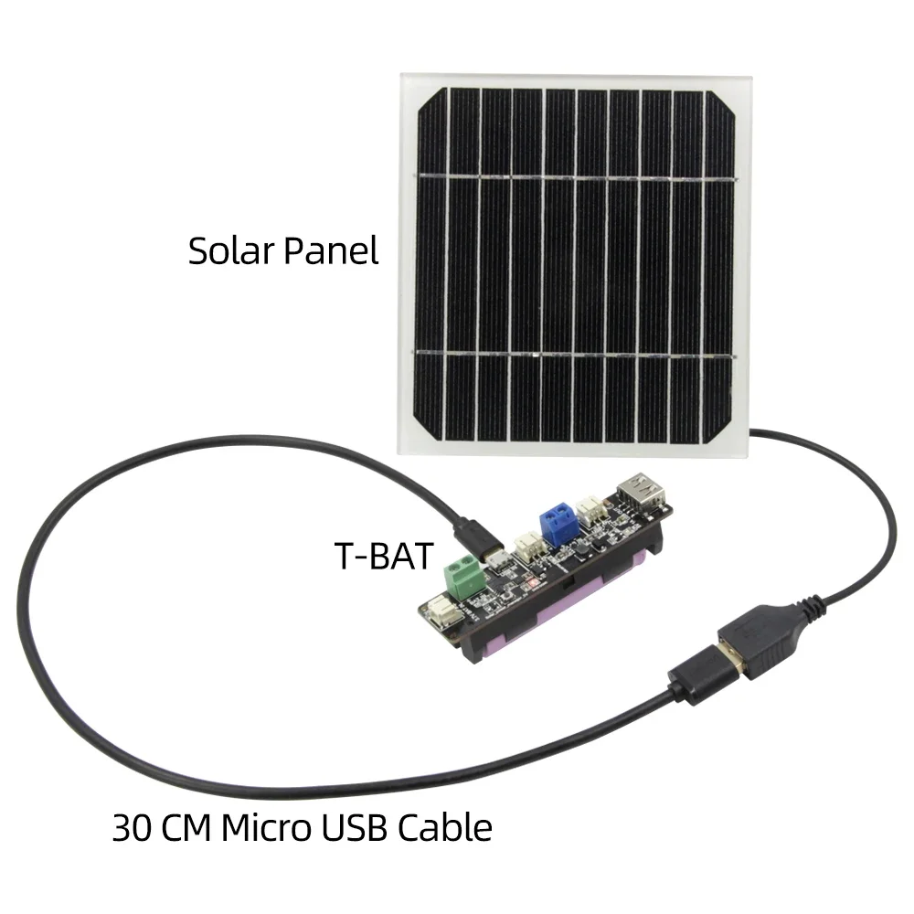LILYGO  TTGO T-BAT Battery Holder CN3065 Solar Charging Module for 18650 Battery Development Board