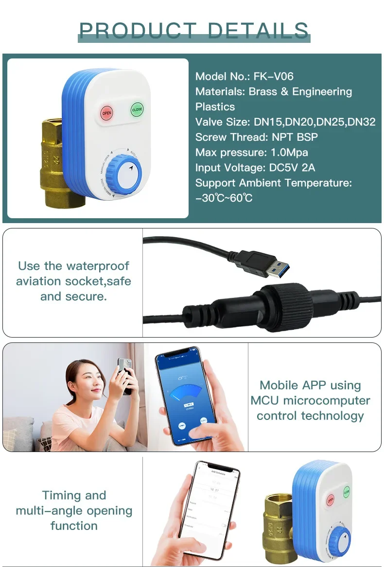 Stable APP Automatic/emergency Manual Control Wifi Intelligent Timing Water Valve Controller00
