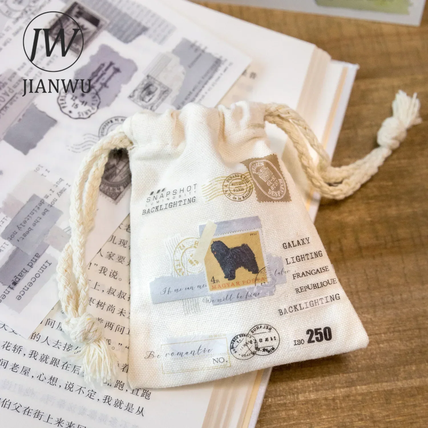 JIANWU Hand Written Letter Series Vintage Label Stamp Material Collage PVC Transfer Sticker Creative DIY Journal Stationery