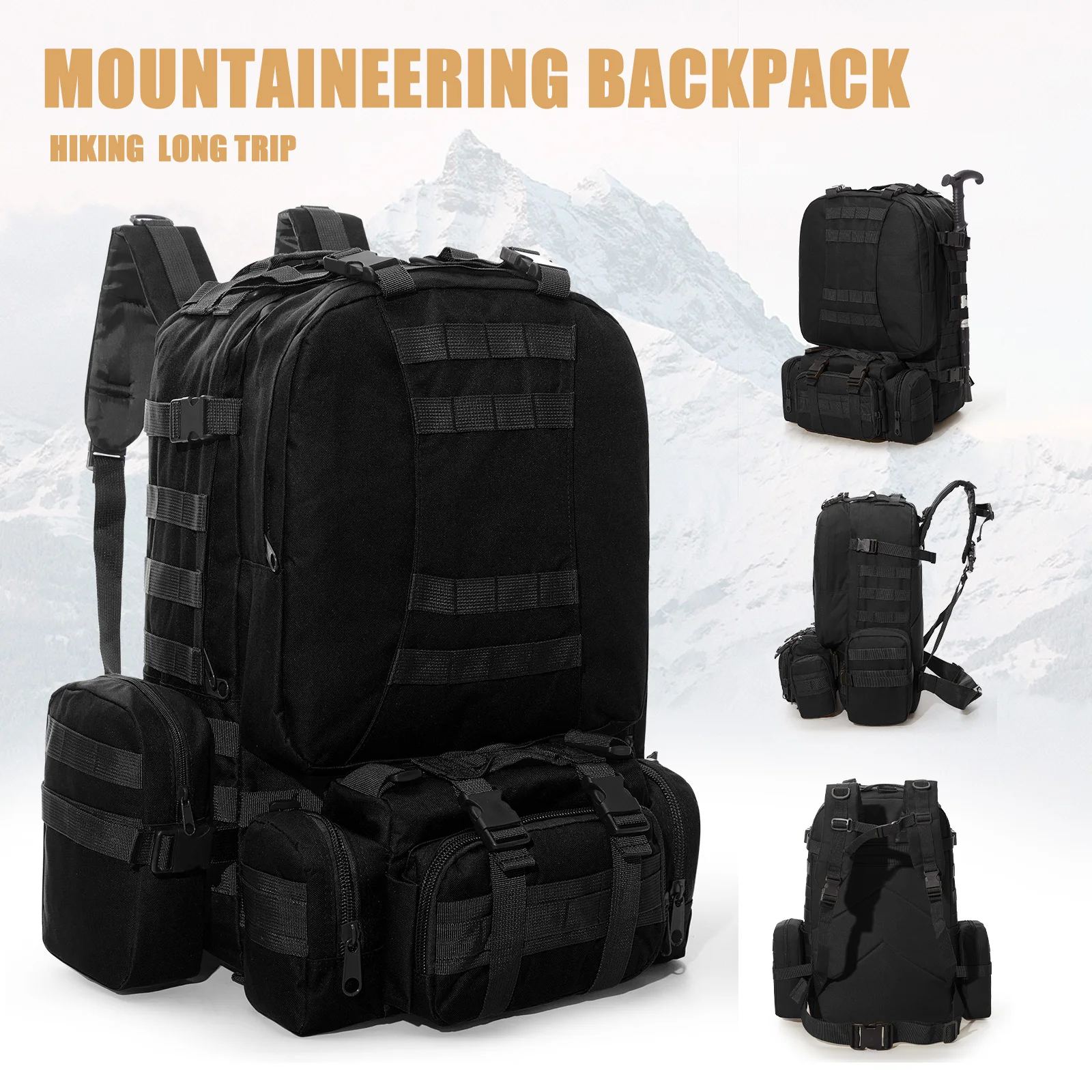 

50л тактические рюкзаки мужской альпинистский рюкзак для выживания на открытом воздухе 3P штурмовой рюкзак EDC Molle Pack походная съемная охотничья сумка