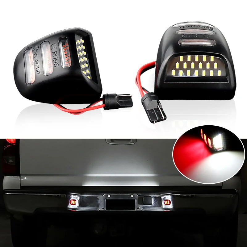 2Pcs For GMC Sierra 1500 2500 3500 HD GMC Yukon XL LED Car Number License Plate Lights Lamp Auto Luces New 12v 6000k