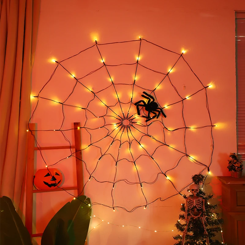متوهجة شبكة العنكبوت ضوء هالوين الزخرفية LightLEDString أضواء شبح مهرجان الفوانيس أضواء الغلاف الجوي لوازم الحفلات