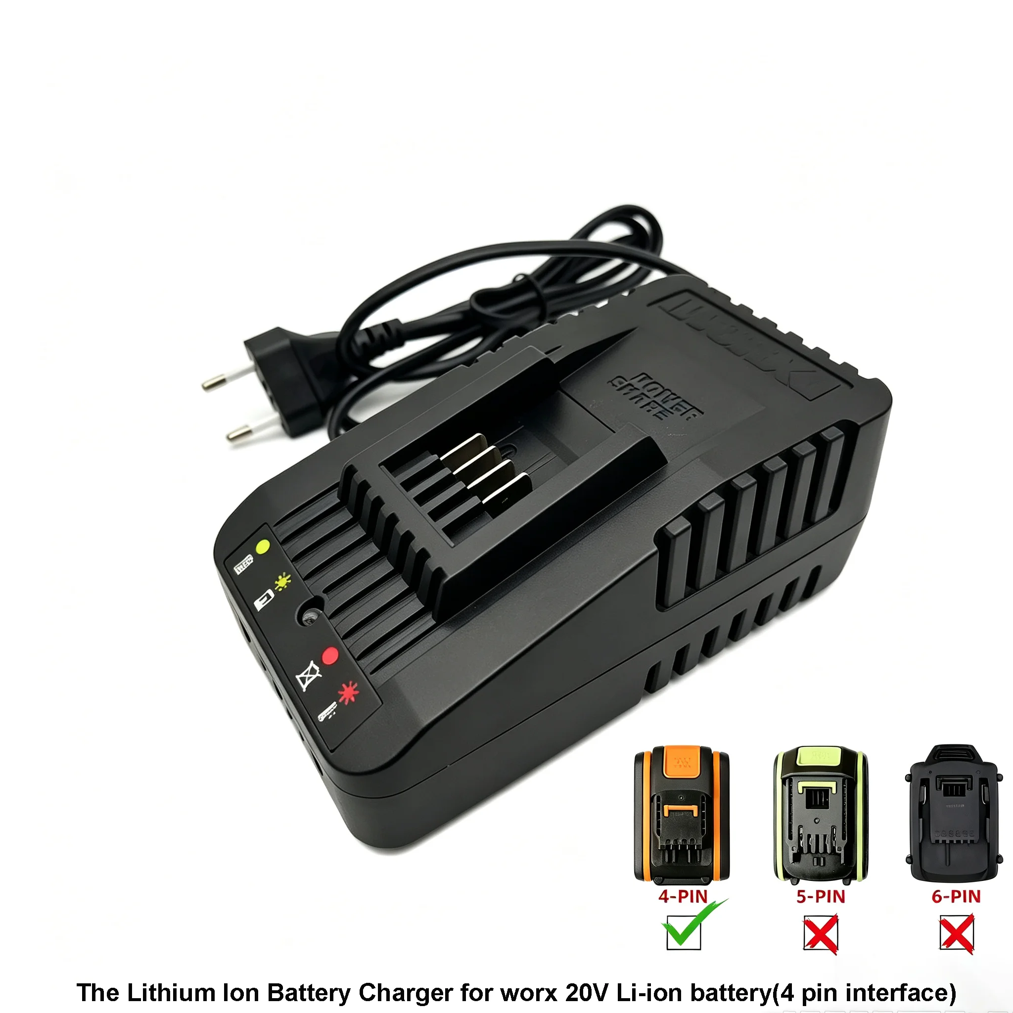 Lithium Battery Charger WA3880 For Worx 20V WA3551 WA3572 WA3550 WA3553 WG629 WA3760 WA3860 WG169E WG549E WG546E WG259E