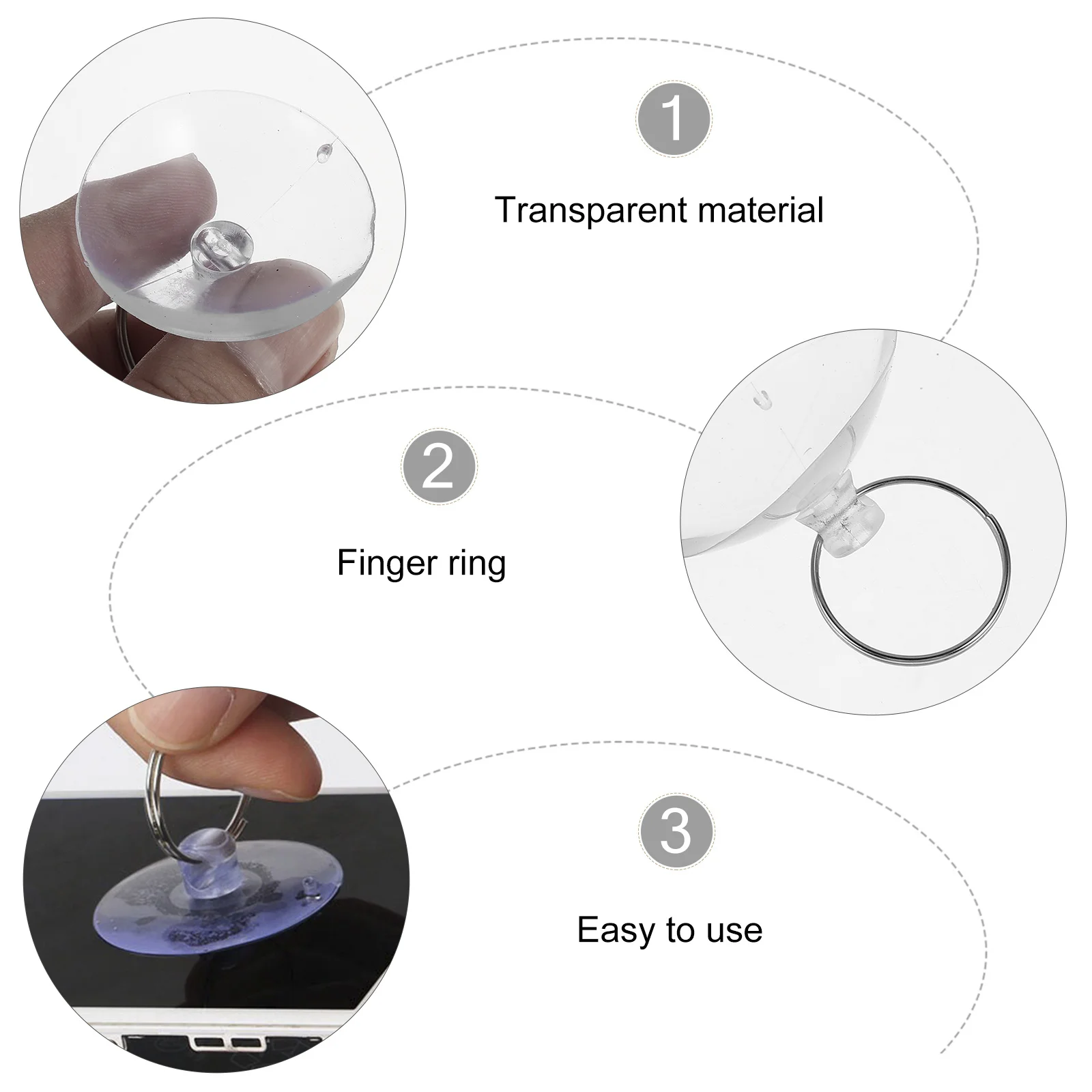 50Pcs Small Suction Cup for Screen Repair Tools Strong Vacuum Grip with Ring Mobile Phone Tablet Display Dismantle Tool