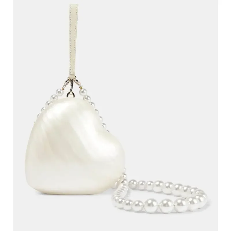 Heart Shaped Evening Bag Female 2026 New Acrylic Pearl Fashion Trend Handbag High-Grade Wedding Party Lovely Mini Purse Clutch
