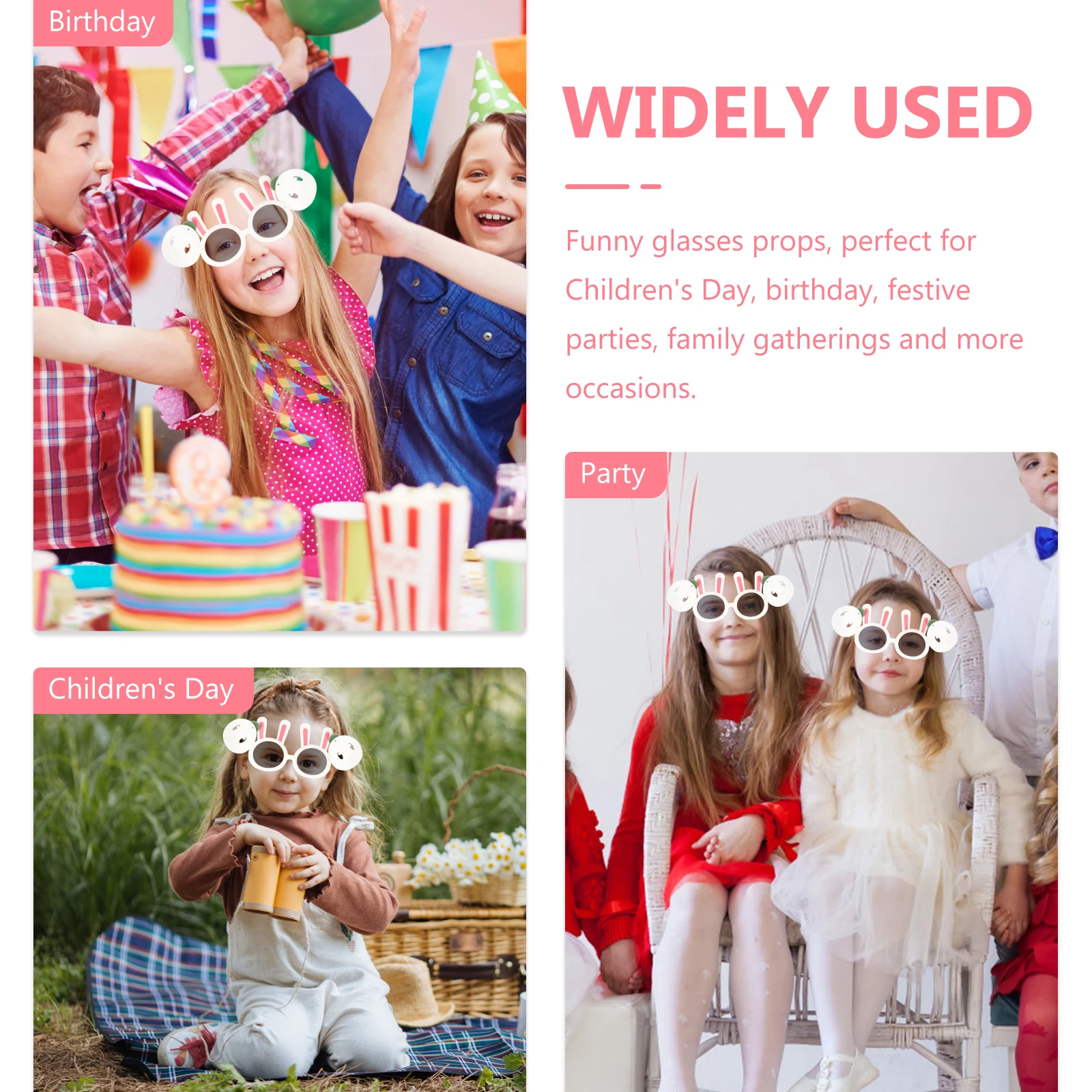 

Kids Sunglasses Rabbit Beach Summer Cartoon Plastic Decor Eyeglasses Light Party Photo Children Day Birthday Festive Glasses