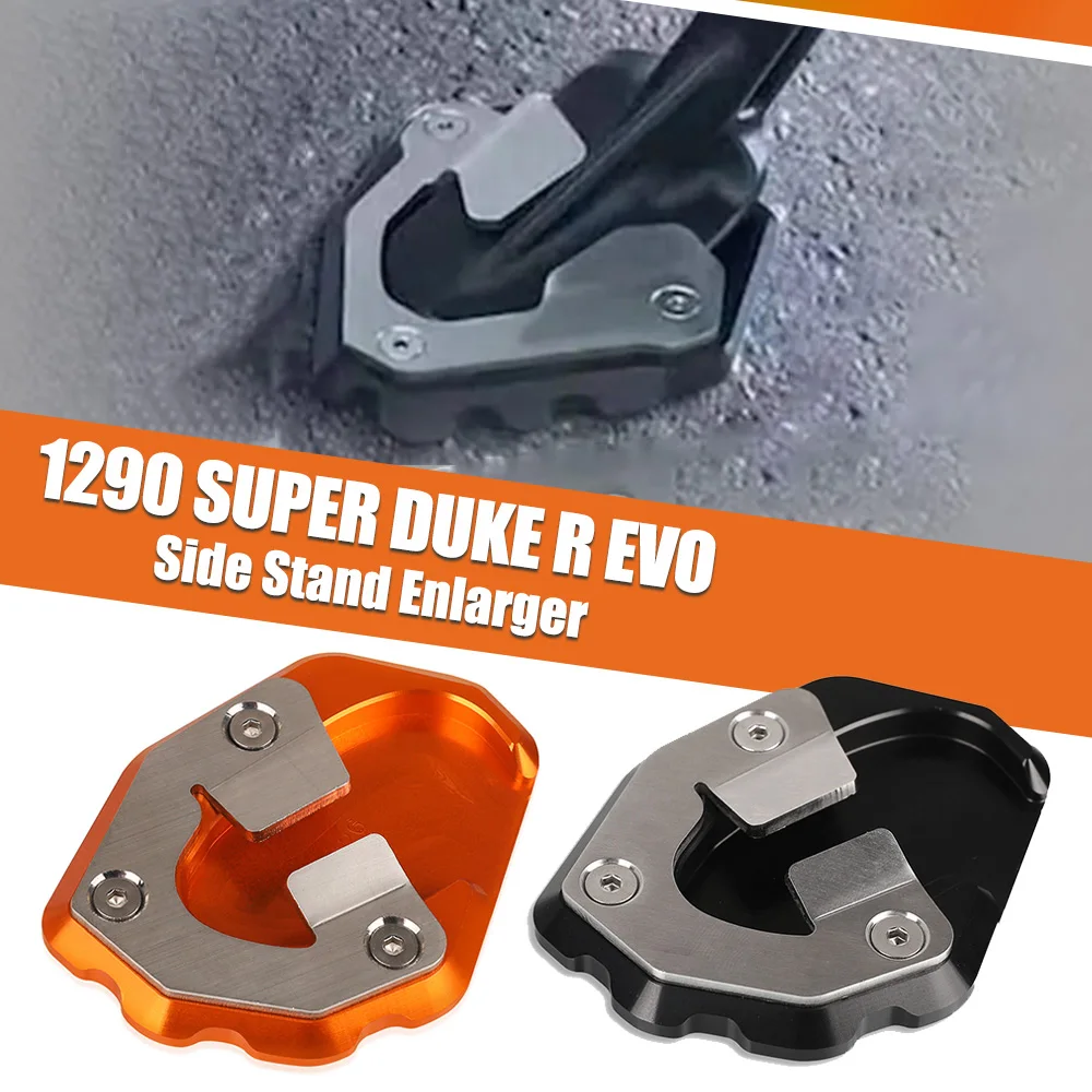 Motorcycle Kickstand Foot Side Stand Extension Pad Support Plate Enlarge For 1290 Super Duke R Evo 2019-2020-2021-2022-2023