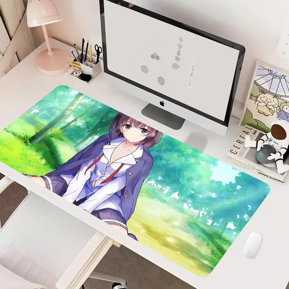 Saekano 보링 여자 친구를 키우기 위한 마우스 패드, 게이밍 마우스 패드, 가정용 인기 HD 마우스 패드, 키보드 패드, 90x40cm, XXL, 800x400mm