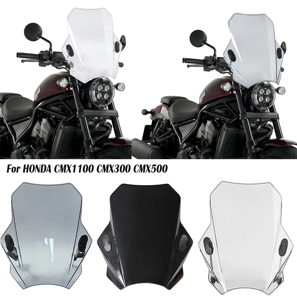 

Front Windscreen Windshield Screen Wind Shield Deflector Protector For HONDA CMX1100 CMX300 CMX500 REBEL 1100 300 500