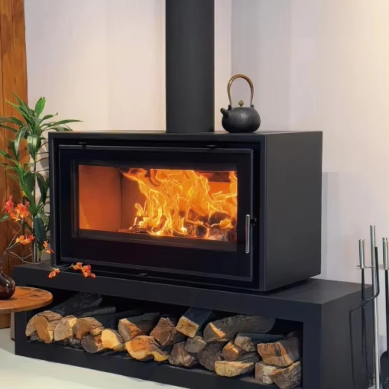 

Cast iron fireplace Classic design Modern freestanding wood-burning stove, household heater Long-lasting villa firewood