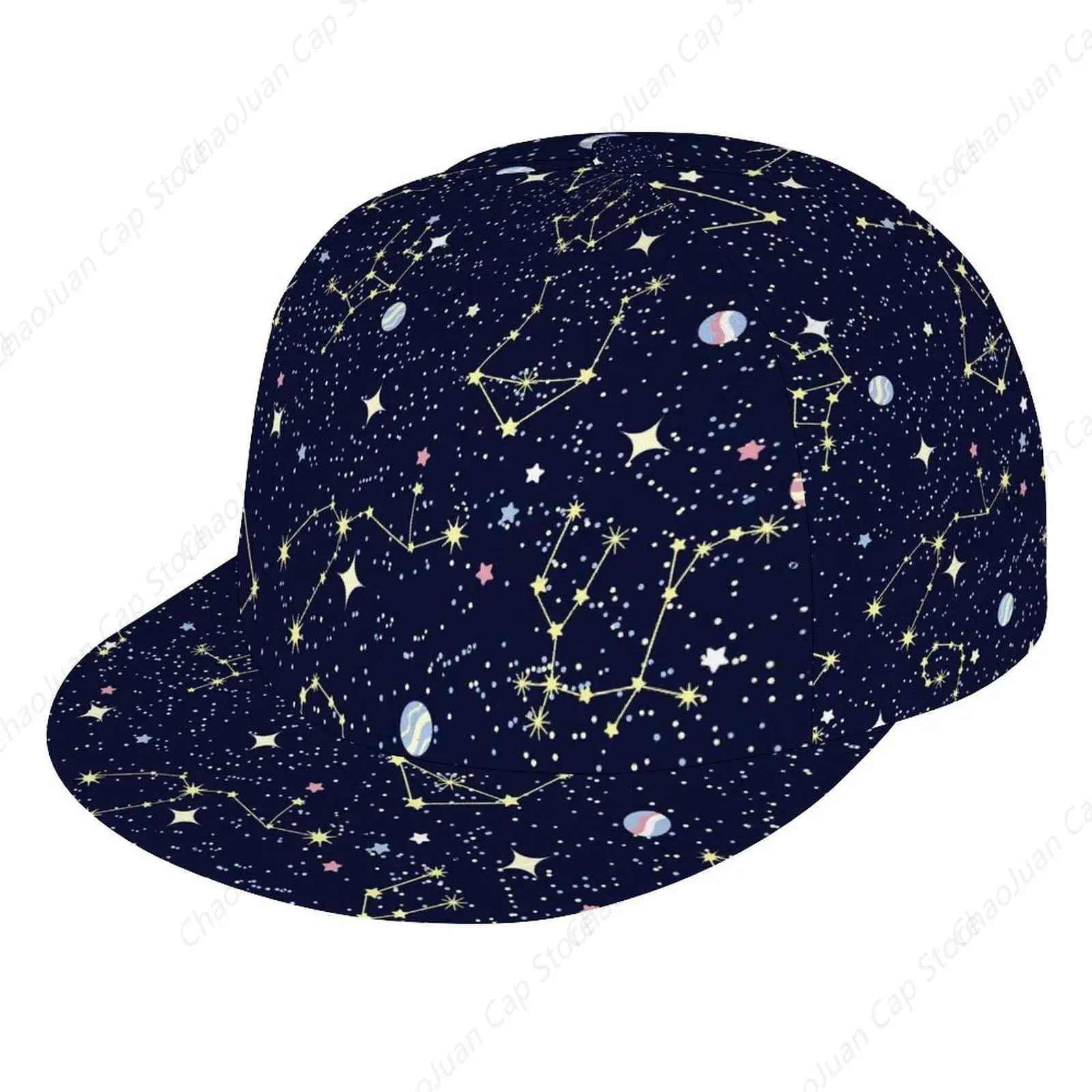 

Vintage Sun Protection Adjustable Hat Gift Compatible with Blue Zodiac Galaxy Starry Night Stars Glow in The Dark Midnight
