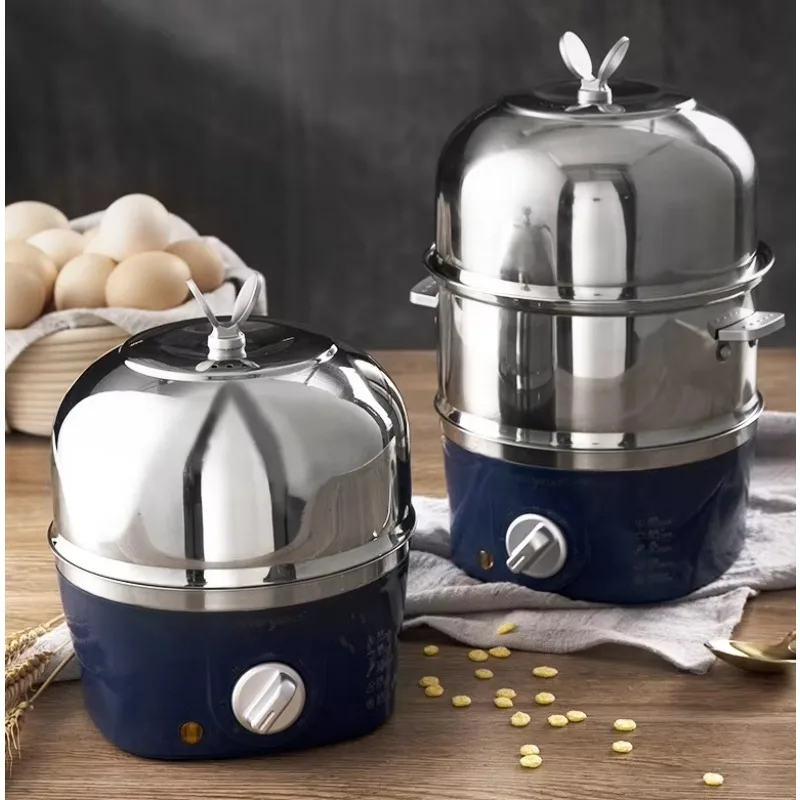 dual-layer-stainless-steel-egg-boiler-small-automatic-power-off-breakfast-machine-multifunctional-household-dormitory-egg-cooker