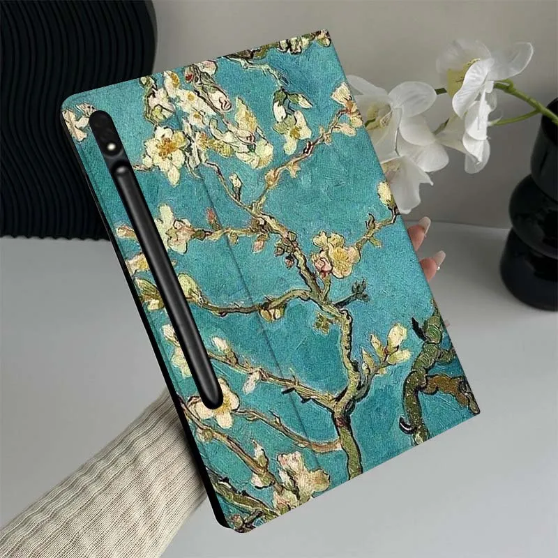 

Vintage art flower fashion For Samsung Galaxy Tab S7 S8 S9 S10 11 12.4 13.1 FE Plus Lite Inch Cover Tablet Case