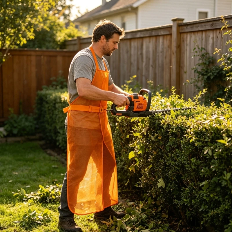   Pocketed Mesh Apron for Gardening, Mowing, and Outdoor Cleanup