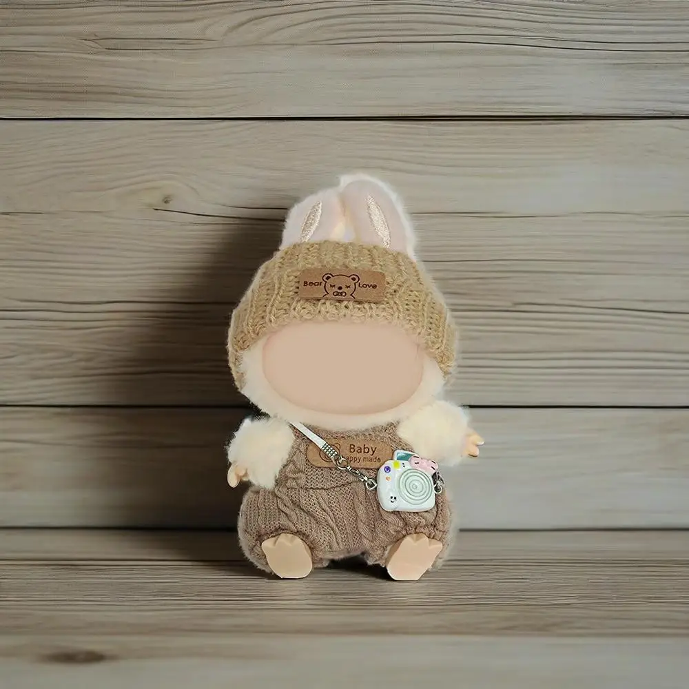 

Аксессуары для кукол Labubu 15-17 см, одежда с этикеткой в виде медведя, шляпа, свитер с любовью, милое украшение, маленькая одежда, коллекционер игрушек