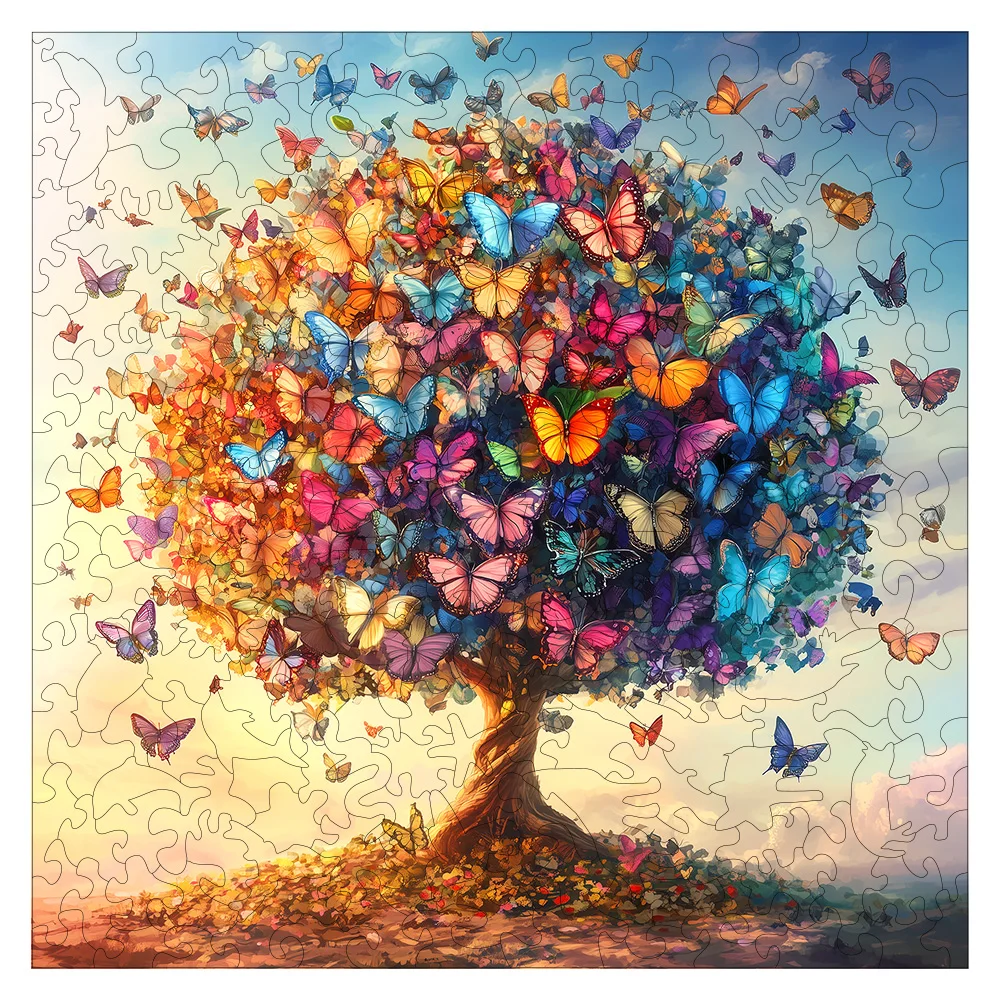 Puzzle in legno per adulti premium |   Splendida opera d'arte floreale e farfalla realistica |   Gioco di provocazione del cervello e decorazione da parete con cornice |   Perfetto