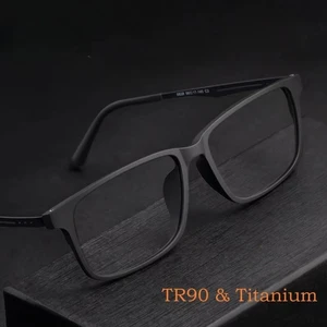 Superlicht Gummi -Titan -Quadratgläser Rahmen für Männer und Frauen, Miopia optische verschreibungspflichtige Brille, bequem 9 Hauptverkäufe männlicher Gradrahmen Titanio - №4