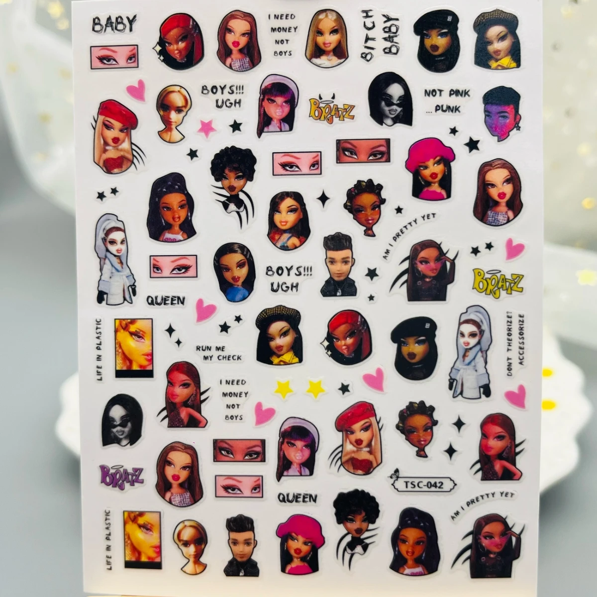 TSC-043 Più recente angolo punk DOGS 3d nail art adesivo decalcomania nail silder