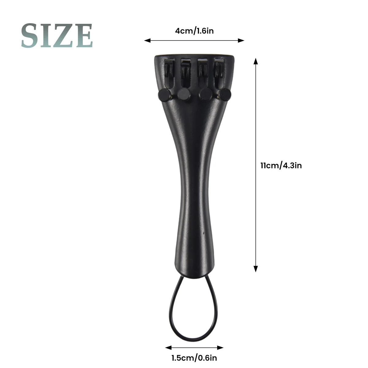 A9oP- 3/4 4/4 Violin Fiddle Tailpiece Hill Style with 1pcs Tailgut Tailcord 4 Fine Tuners Aluminum Alloy Durable Strong