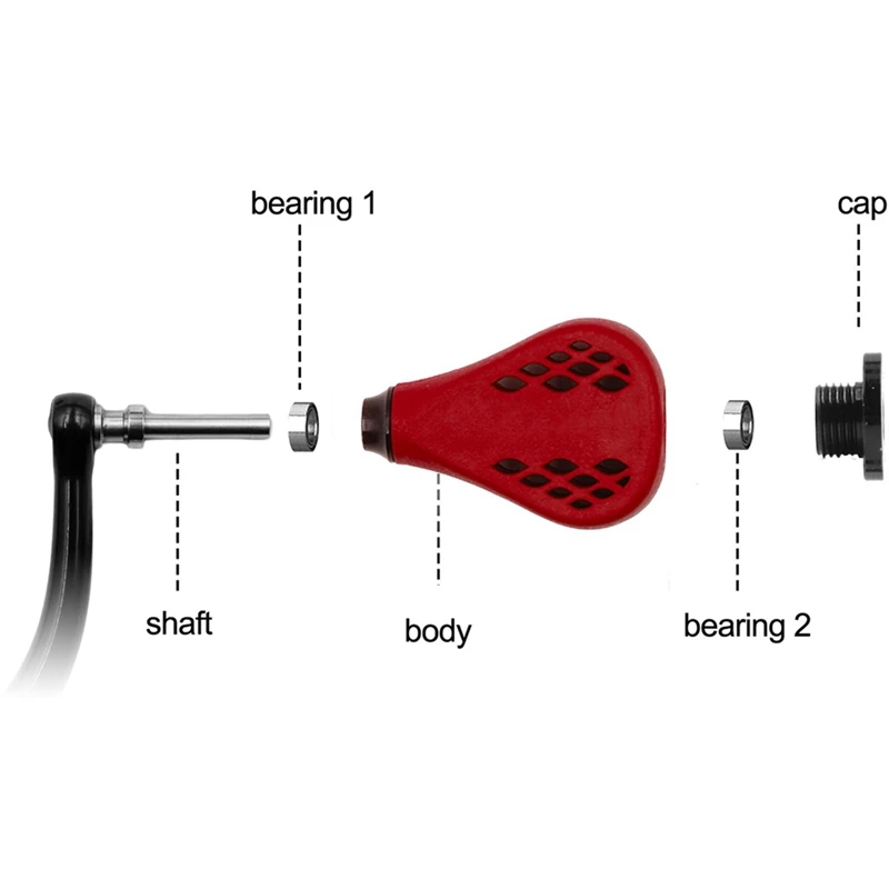 Super Sale TPE Flat Reel Power Knob 35mm TPE35 Red for Shimano Nasci FC 1000-5000