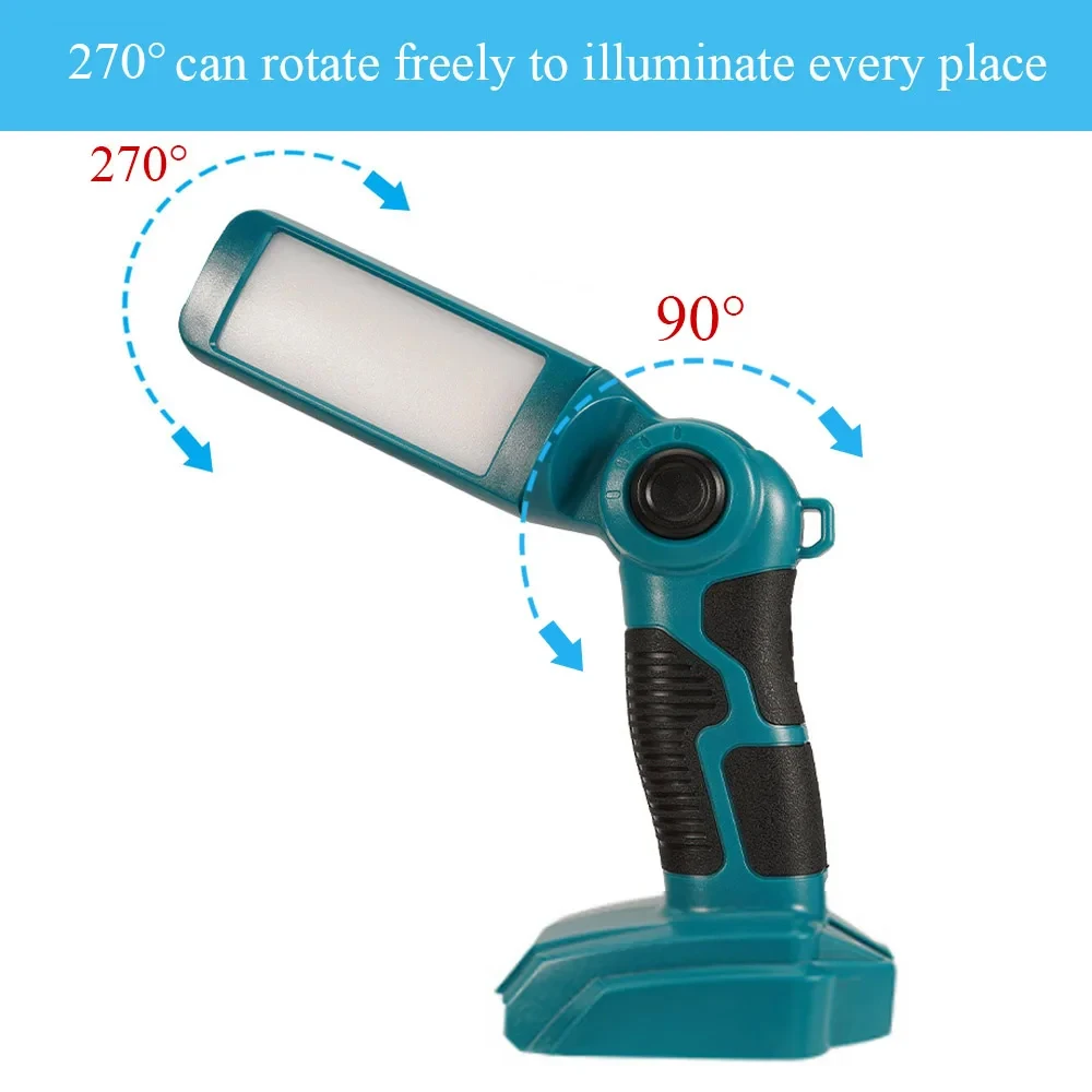 12W 1000LM Led Light for Makita 14/18V Li-ion Battery Vertical Desk Lamp Power Tool with USB Port