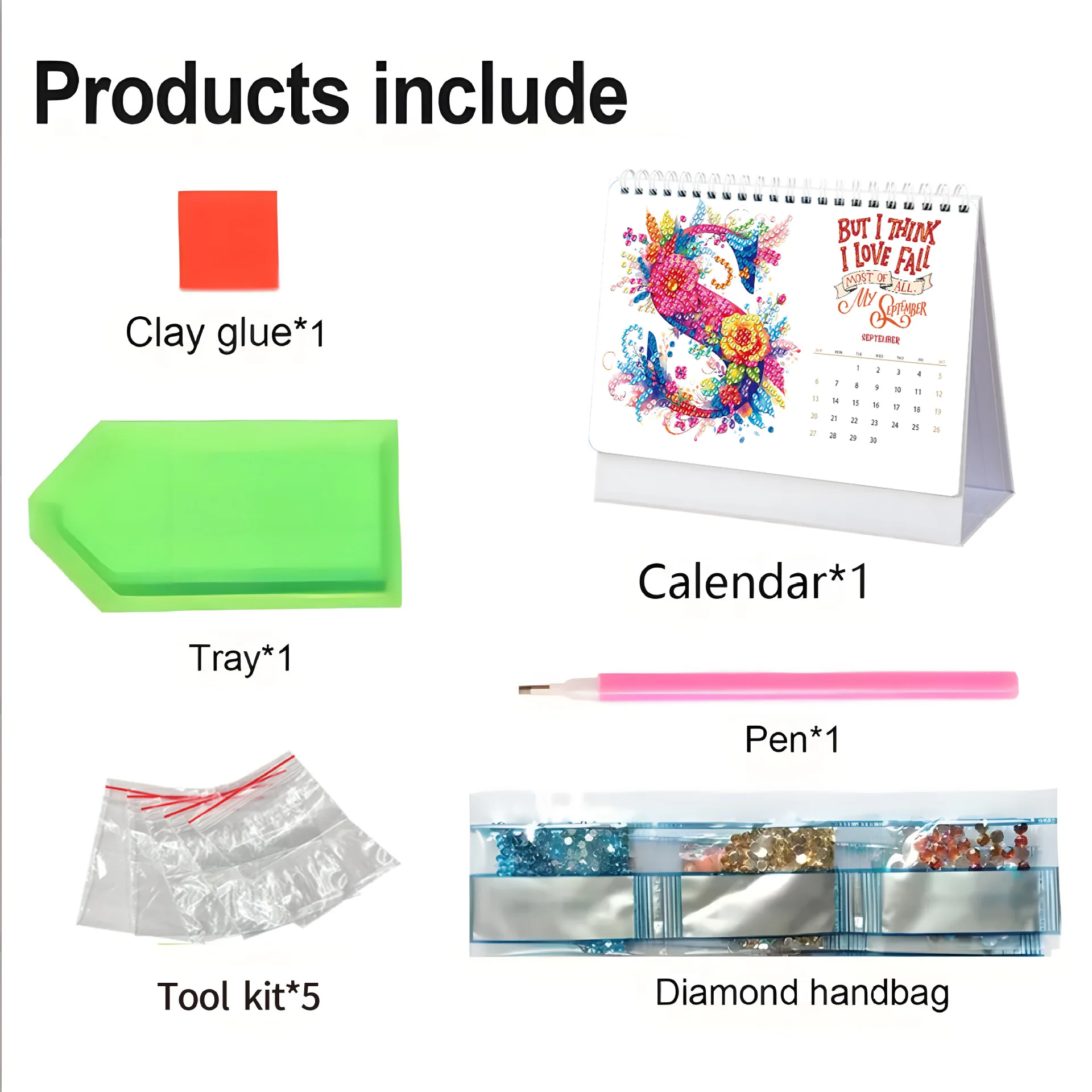 2026 DIY Алмазный Художественный Настольный Календарь Креативный Дизайн Толстая Бумага Календарь Украшения Алмазная Художественная Живопись Ежемесячные Перекидные Календари