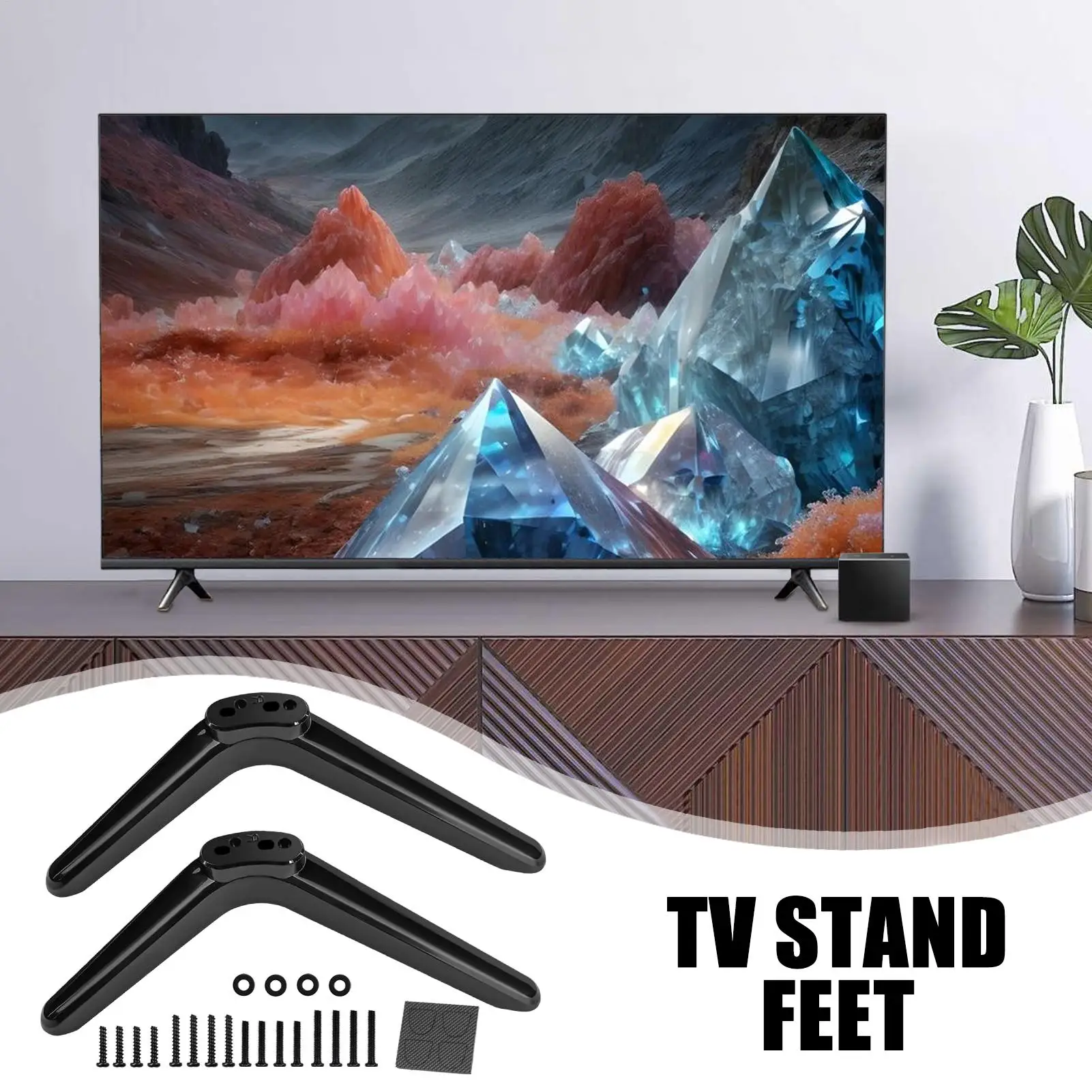 

Legs For TV Non-Slip Television Legs 2 Pieces Anti-Tilt Matte Black TV Stand Feet For Bedroom Workplace Fireplace Apartment