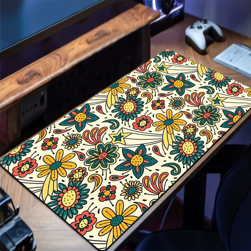 Mouse pad Artistic Flower Illustration Computer Speed type carpet mat for e-sports players Laptop Keyboard Mousepad Office