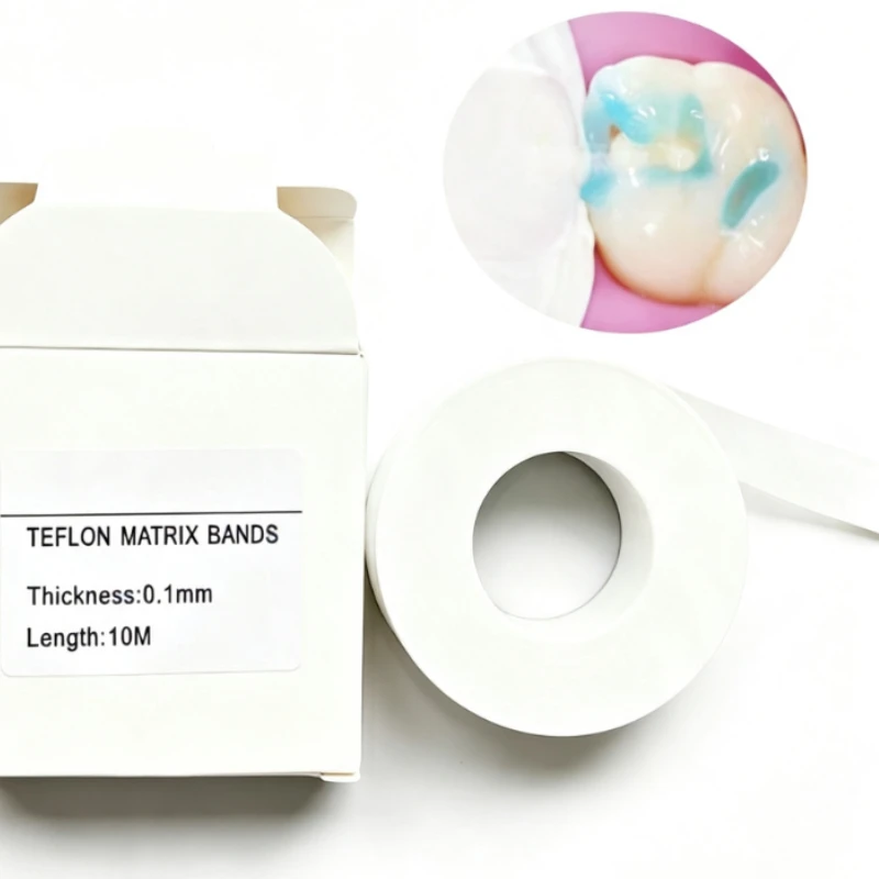 Dental Teflon Matrix Bands Non-stick Matrix Strip 10mm Width 10M Length 0.1mm Thickness for Dental Composite Resin Restoration