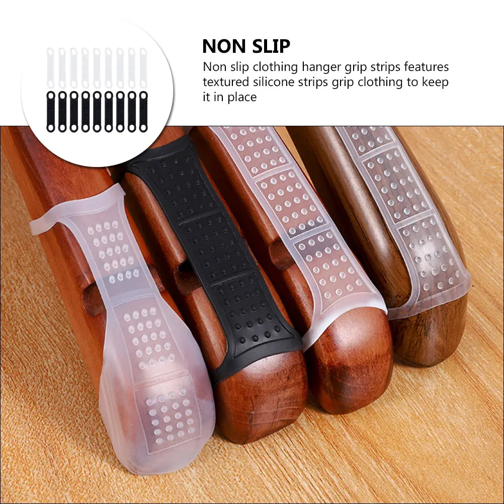 

50pcs Anti-slip Silicone Hanger Strips for Smooth Glossy Clothes Grip Pads Anti-shedding Non-slip Stickers Home Use Keep