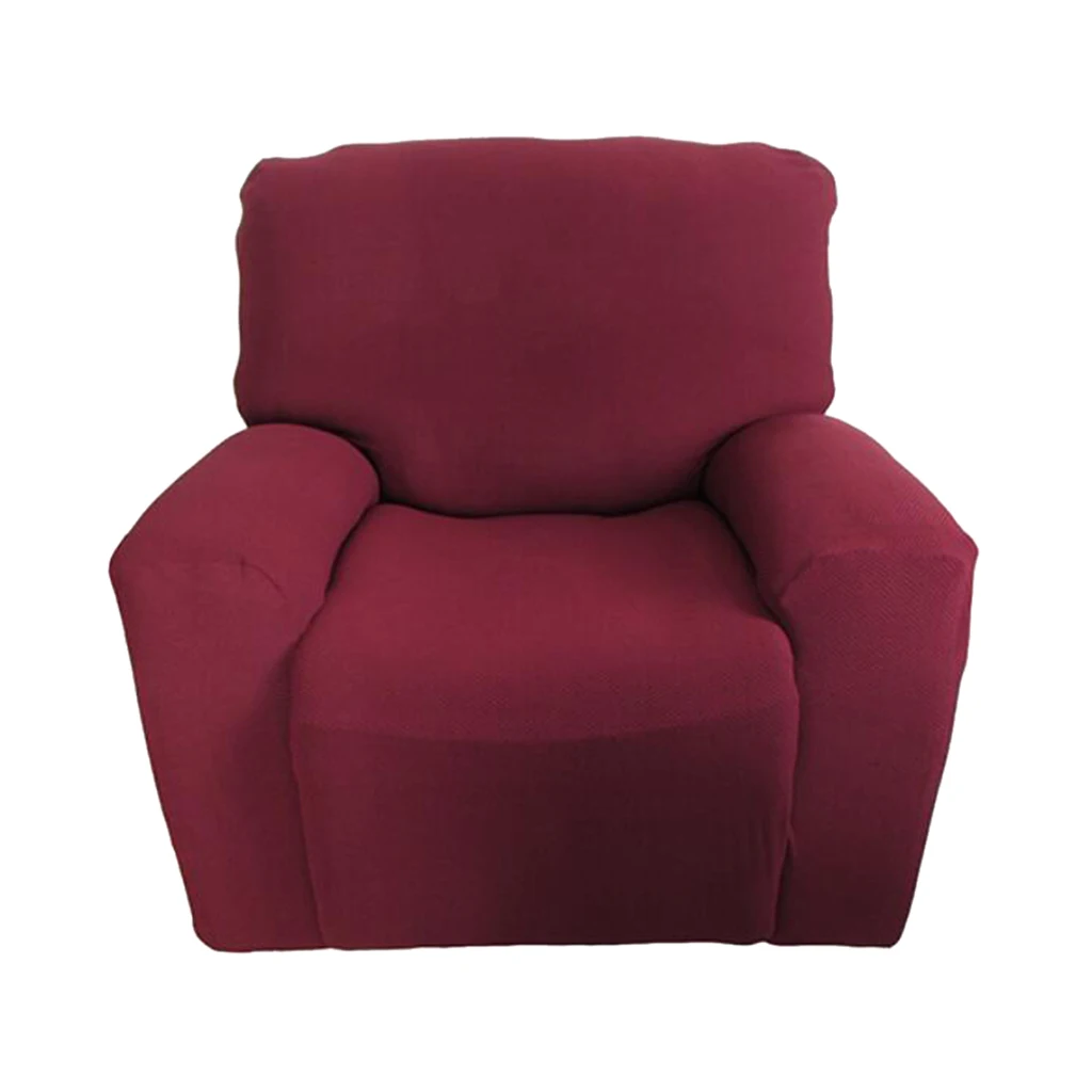 Polyester Suede Stretch Recliner Chair Slipcover Lazy Boy Cover Side Pocket