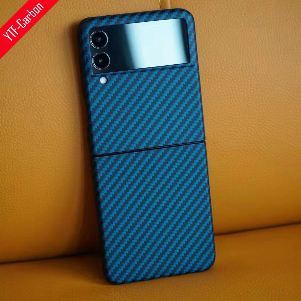 

YTF-чехол из углеродного волокна для Galaxy Z Flip3, чехол из арамидного волокна Z Flip5, ультратонкий противоударный чехол для телефона Z Flip 4