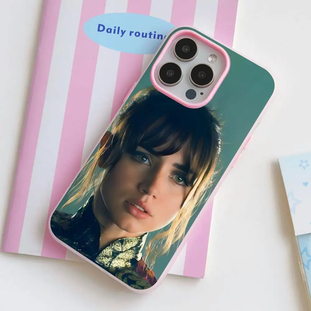 Funda Protectora para Teléfono Móvil Ana de Armas Jelly de Doble Capa Rosa para iPhone 17 16 15 14 13 12 11 Air Pro Max Plus