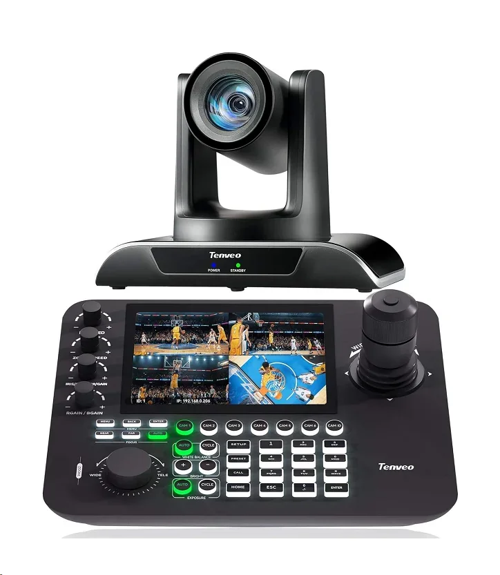 

In stock2025 Conference System 20 X AI LAN VHD620A(1PCS) PTZ Camera and 4D 4 Split-Screens KB300PRO Conference Group
