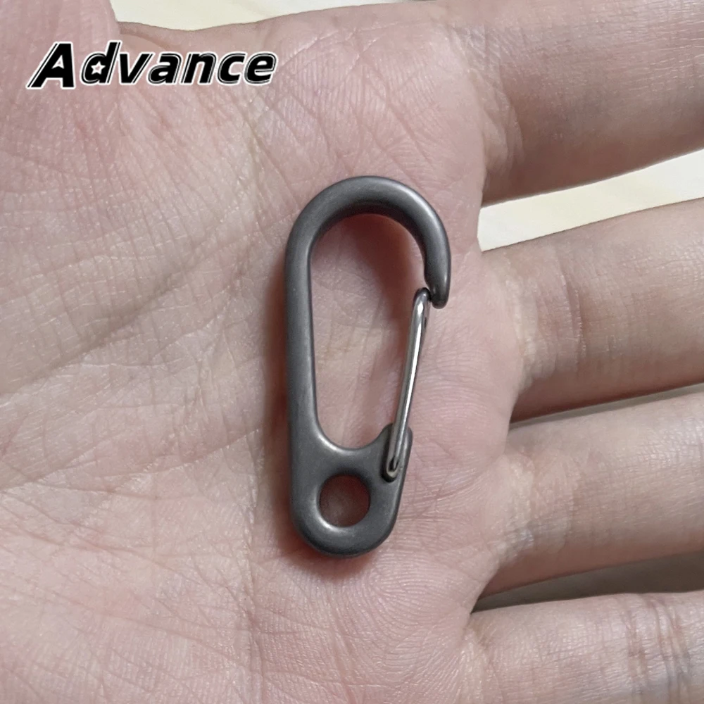 Stonewashed Simple Titanium Keychain EDC Outdoor Tool Titanium Buckle