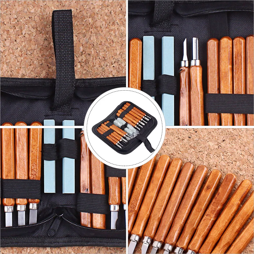 

Whetstone Tools Kit for Wood Carving Manual File Accessories Sharp Blade Non Slip Handle Softwood Craft Knife Set Beginner