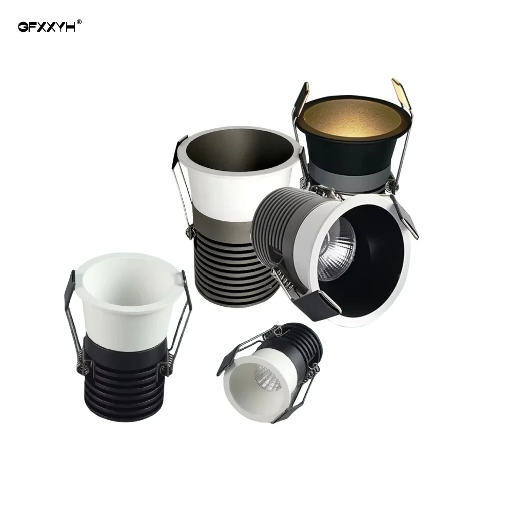 Opening 35-55-65mm Indoor Mini Deep Anti-Glare COB Aluminum Spotlight Recessed All Sky Star Living Room Narrow Edge 5W 7W 15W
