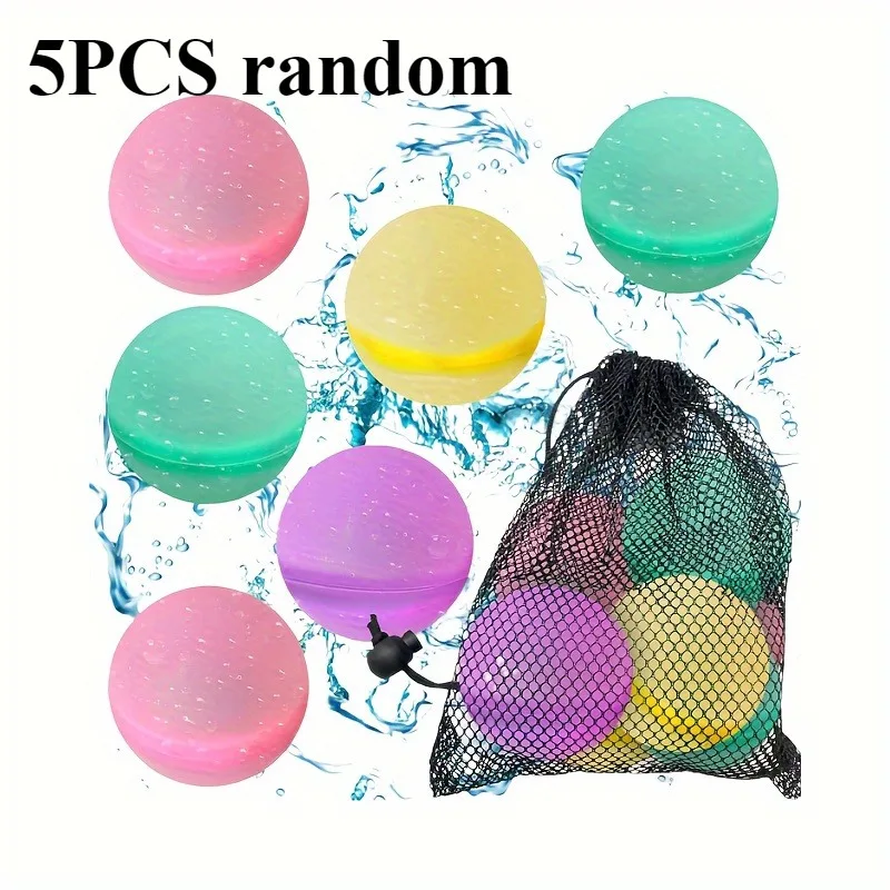 5pcs Reusable Water Balloons Toys Water Balls Quick-Fill Water Balls Summer Outdoor Pool Beach Party Fun Game Water Toy