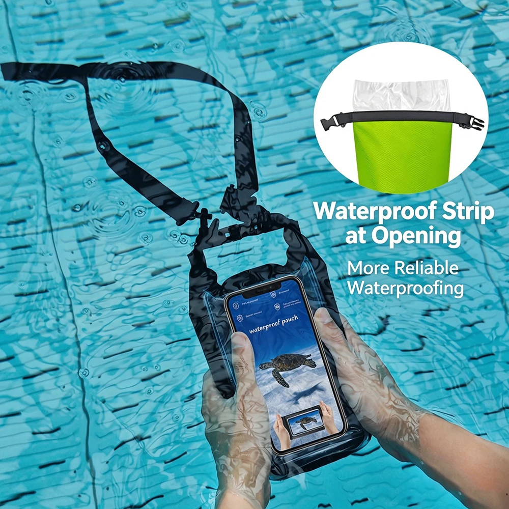 2L/5L Phone Waterproof Bag PVC TouchScreen Swimming Dry Bag Shoulder Bag Trekking Rafting Surfing Outdoor Waterproof Storage Bag