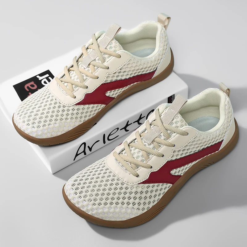 Minimalist Barefoot Shoes for Women Men Wide Width Fashion Sneakers Wide Toe Box Breathable Mesh Upper Zero Drop Rubber Sole