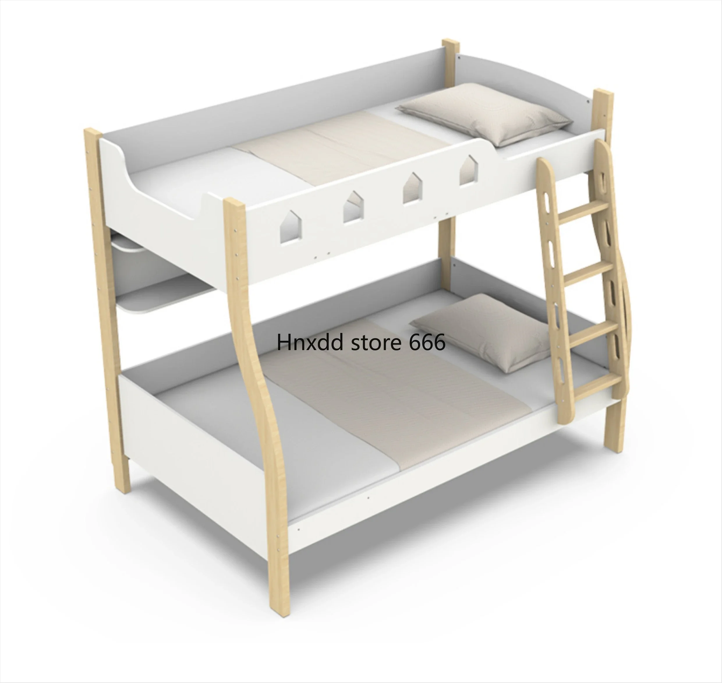 

Two-layer upper and lower beds Solid wood 1.2 meters Children's bed Small apartment high and low bed