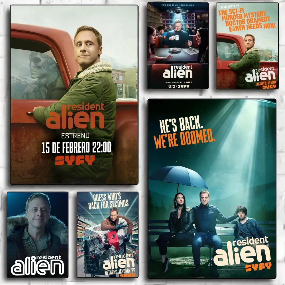 tv series R-Resident Alien-N Poster Minimalist Wall Sticker for Cafe Office Bar Home Decor and Gift
