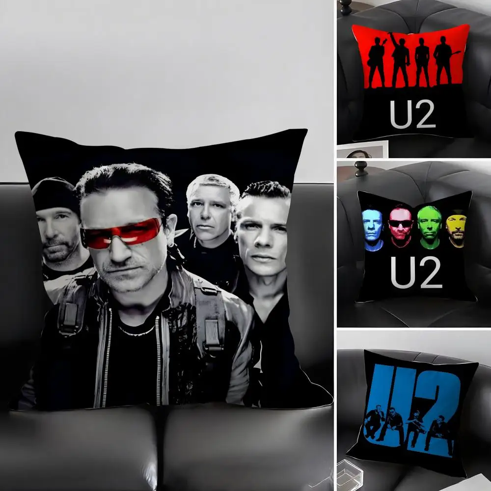 U-U2 RockK Band Cushion Cover Pillowcase Ultra Soft Skin Friendly Fabric Cloud Like Comfort & Concealed Zipper